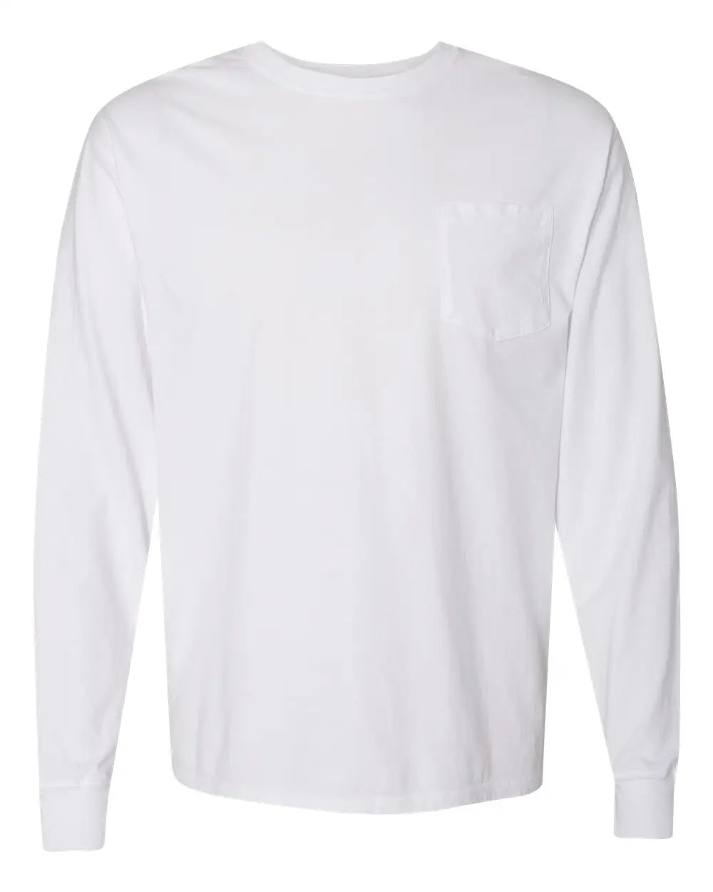 Comfortwash by Hanes Gdh250 Garment-dyed Long Sleeve T-shirt with a Pocket - White - s