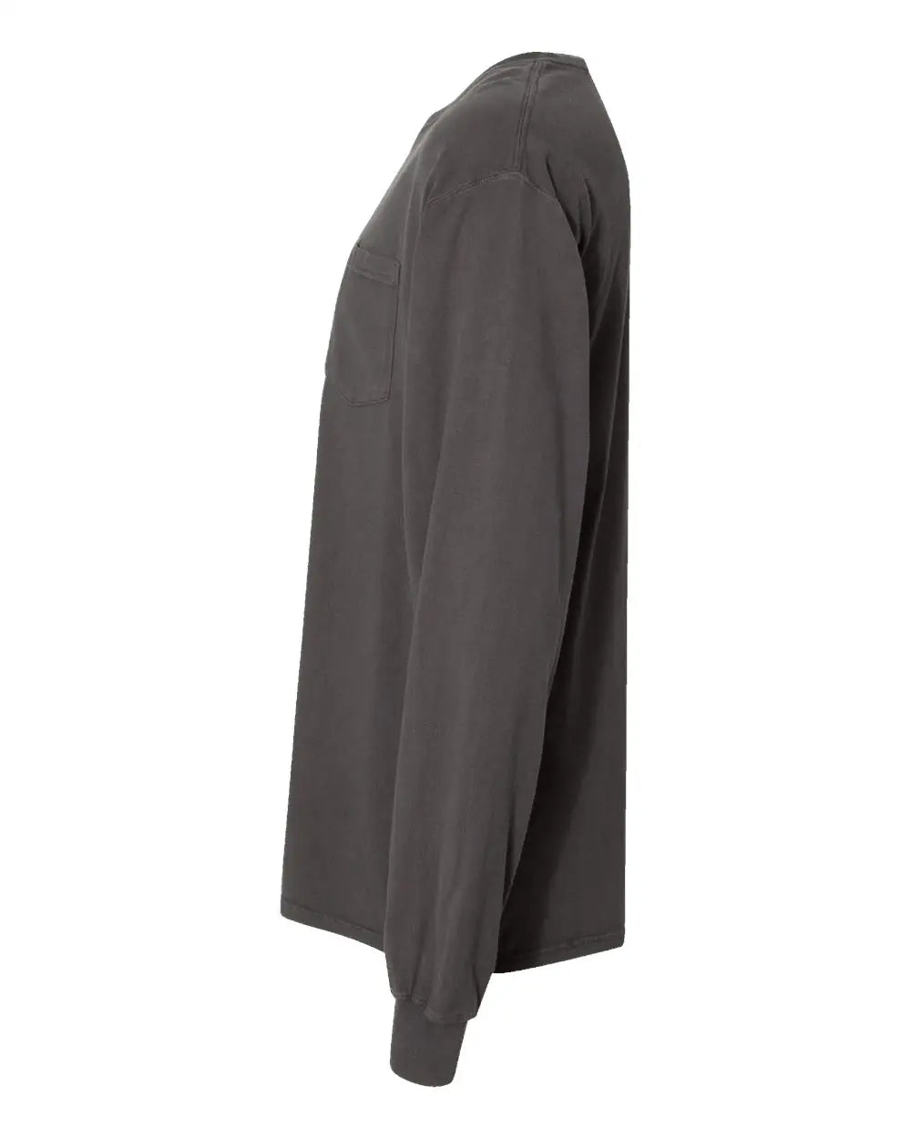 Comfortwash by Hanes Gdh250 Garment-dyed Long Sleeve T-shirt with a Pocket - New Railroad Grey