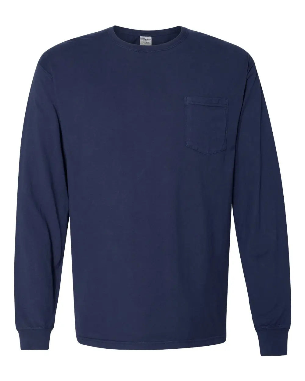 Comfortwash by Hanes Gdh250 Garment-dyed Long Sleeve T-shirt with a Pocket - Navy - s