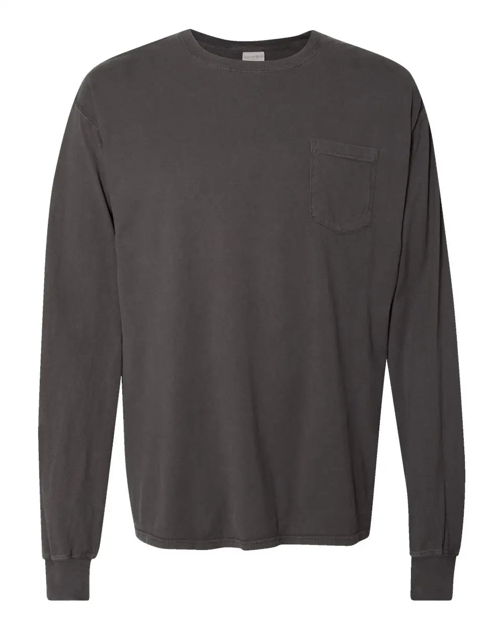 Comfortwash by Hanes Gdh250 Garment-dyed Long Sleeve T-shirt with a Pocket - New Railroad Grey - Dark Gray / s