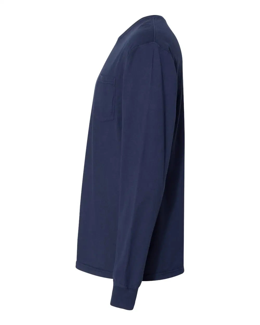 Comfortwash by Hanes Gdh250 Garment-dyed Long Sleeve T-shirt with a Pocket - Navy