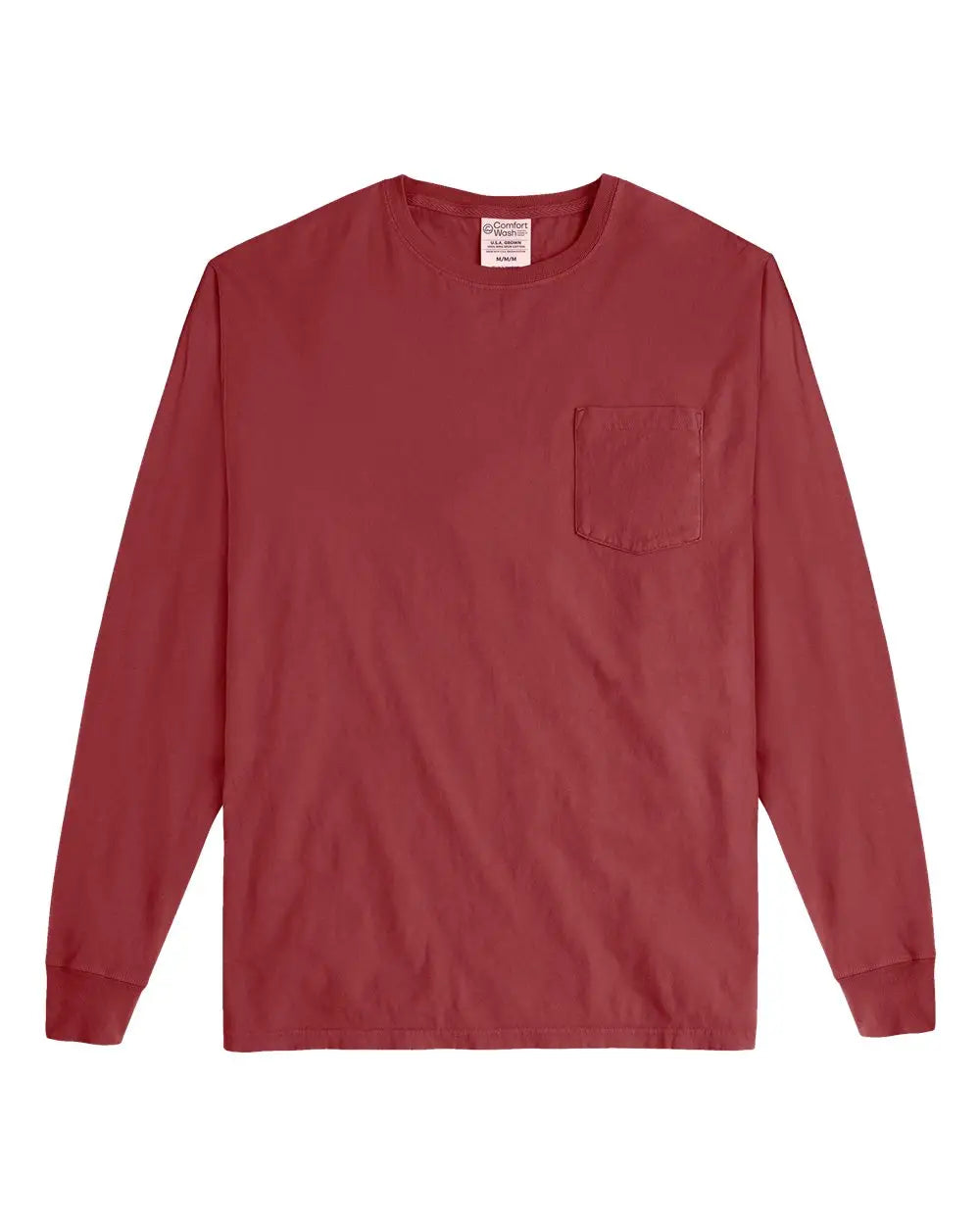 Comfortwash by Hanes Gdh250 Garment-dyed Long Sleeve T-shirt with a Pocket - Cayenne - s