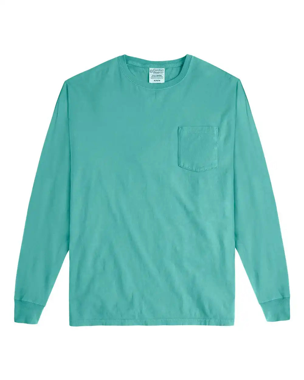 Comfortwash by Hanes Gdh250 Garment-dyed Long Sleeve T-shirt with a Pocket - Spanish Moss - s