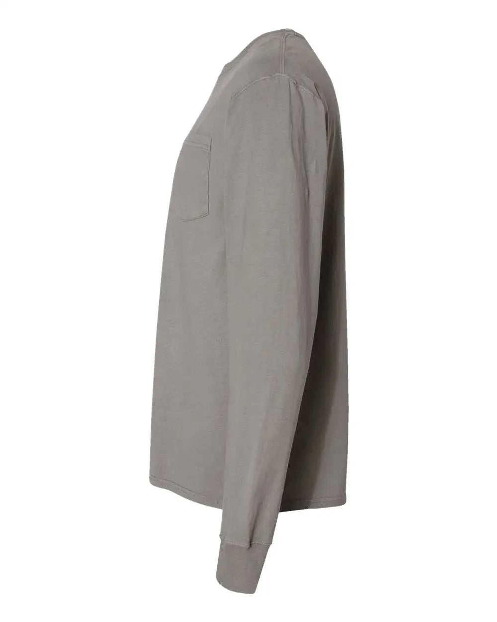 Comfortwash by Hanes Gdh250 Garment-dyed Long Sleeve T-shirt with a Pocket - Concrete Grey