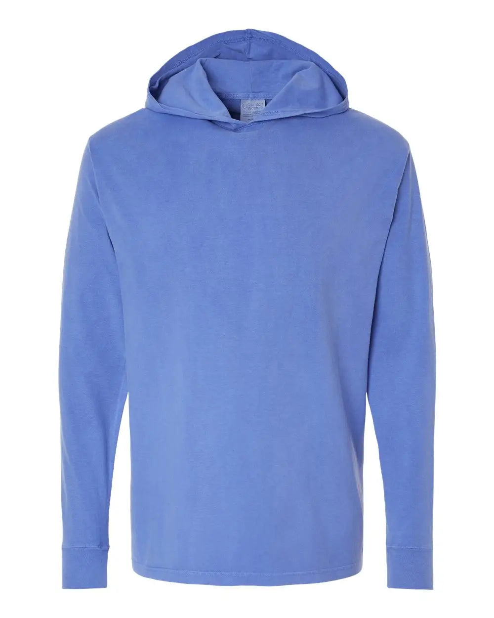 Comfortwash by Hanes Gdh280 Garment-dyed Jersey Hooded Long Sleeve T-shirt - Deep Forte Blue - s