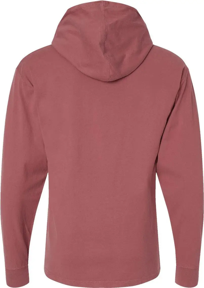 Comfortwash by Hanes Gdh280 Garment-dyed Jersey Hooded Long Sleeve T-shirt - Nantucket Red