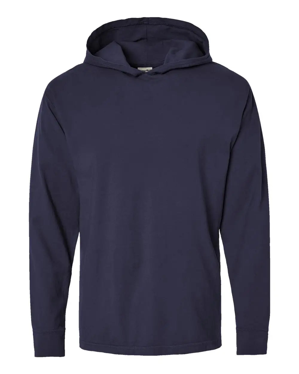 Comfortwash by Hanes Gdh280 Garment-dyed Jersey Hooded Long Sleeve T-shirt - Anchor Slate - Dark Gray / s