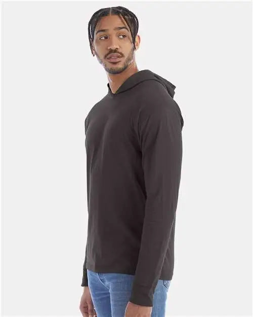 Comfortwash by Hanes Gdh280 Garment-dyed Jersey Hooded Long Sleeve T-shirt - New Railroad Grey