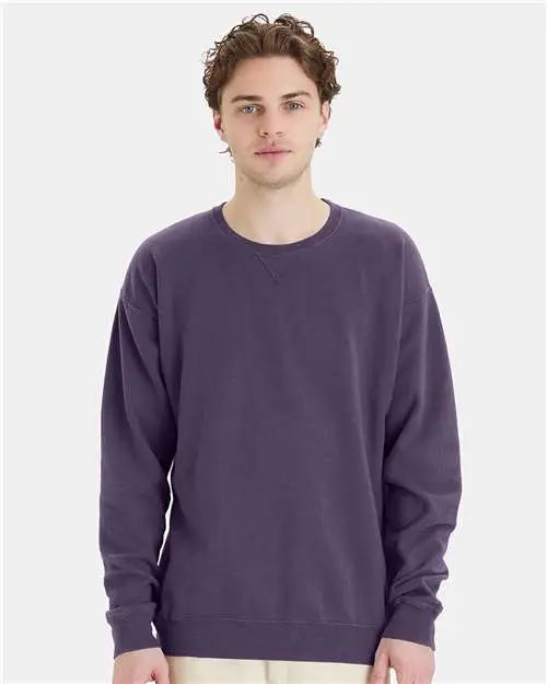 Comfortwash by Hanes Gdh400 Garment-dyed Crewneck Sweatshirt - Grape Soda