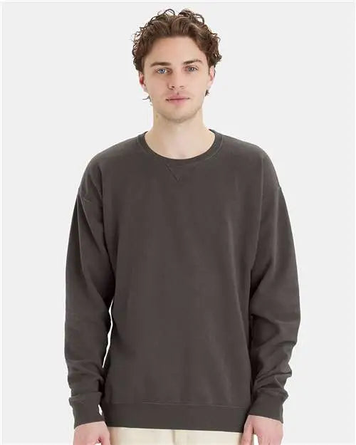 Comfortwash by Hanes Gdh400 Garment-dyed Crewneck Sweatshirt - New Railroad Grey