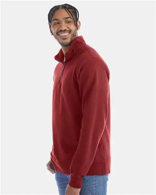 Comfortwash by Hanes Gdh425 Garment-dyed Quarter-zip Sweatshirt - Cayenne