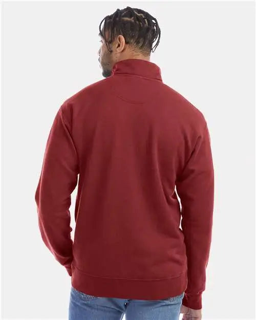 Comfortwash by Hanes Gdh425 Garment-dyed Quarter-zip Sweatshirt - Cayenne