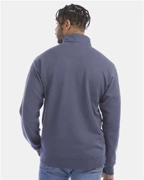 Comfortwash by Hanes Gdh425 Garment-dyed Quarter-zip Sweatshirt - Anchor Slate