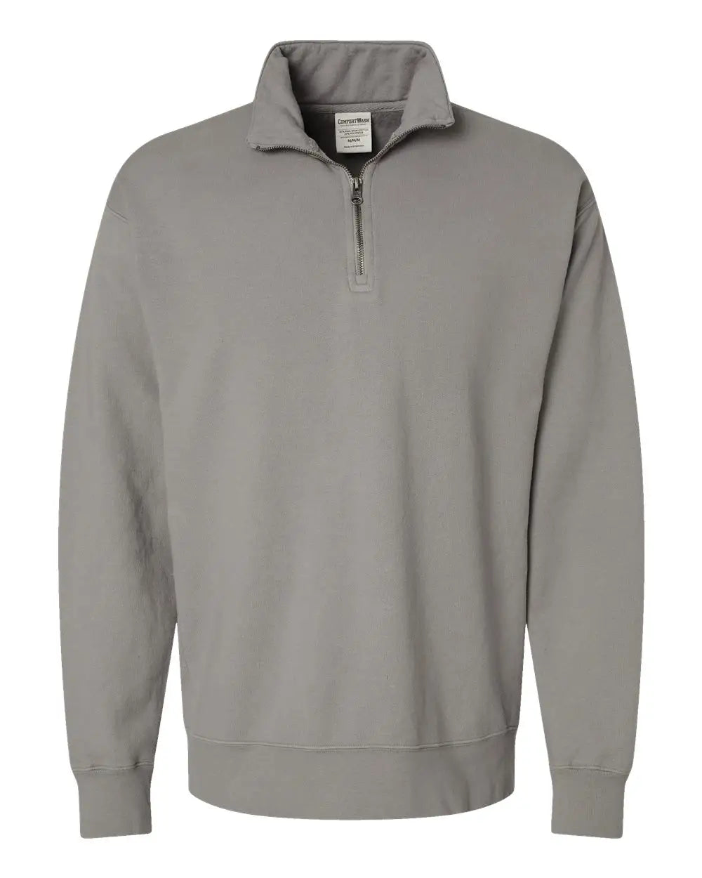 Comfortwash by Hanes Gdh425 Garment-dyed Quarter-zip Sweatshirt - Concrete Grey - Gray / s
