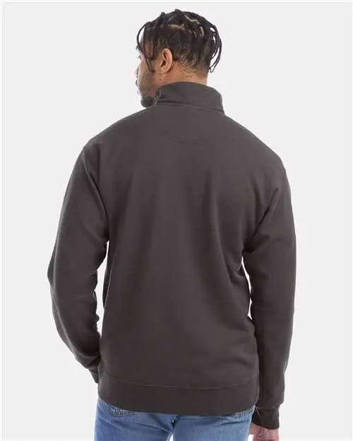 Comfortwash by Hanes Gdh425 Garment-dyed Quarter-zip Sweatshirt - New Railroad Grey