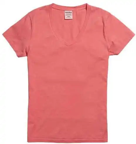 Comfortwash Gdh125 Garment-dyed Women’s V-neck T-shirt - Coral Craze