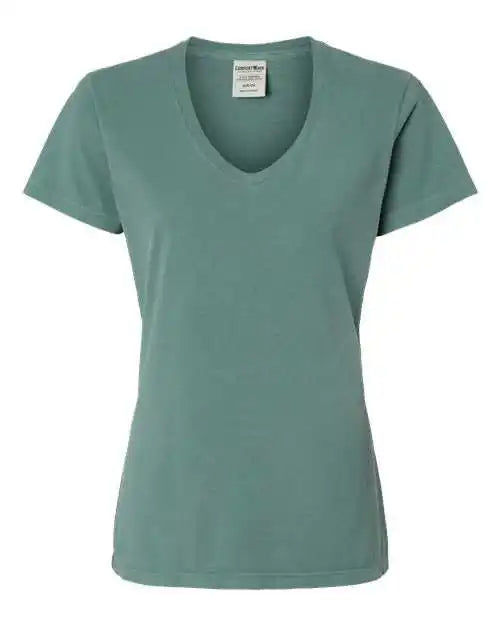 Comfortwash Gdh125 Garment-dyed Women’s V-neck T-shirt - Cypress Green