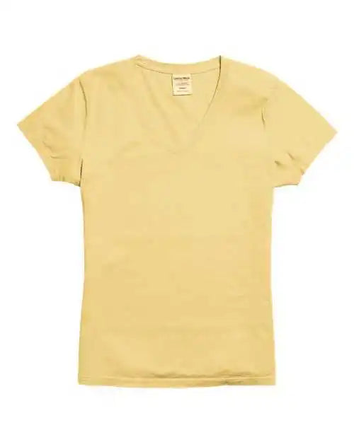 Comfortwash Gdh125 Garment-dyed Women’s V-neck T-shirt - Summer Squash Yellow
