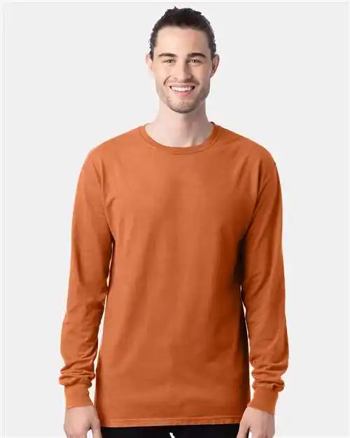 Comfortwash Gdh200 Garment Dyed Long Sleeve t Shirt Texas Orange