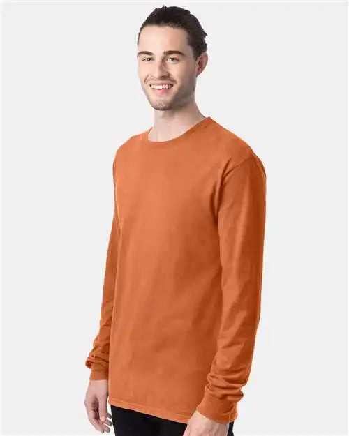 Comfortwash Gdh200 Garment Dyed Long Sleeve t Shirt Texas Orange