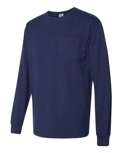 Comfortwash Gdh250 Garment Dyed Long Sleeve T-shirt with a Pocket - Navy