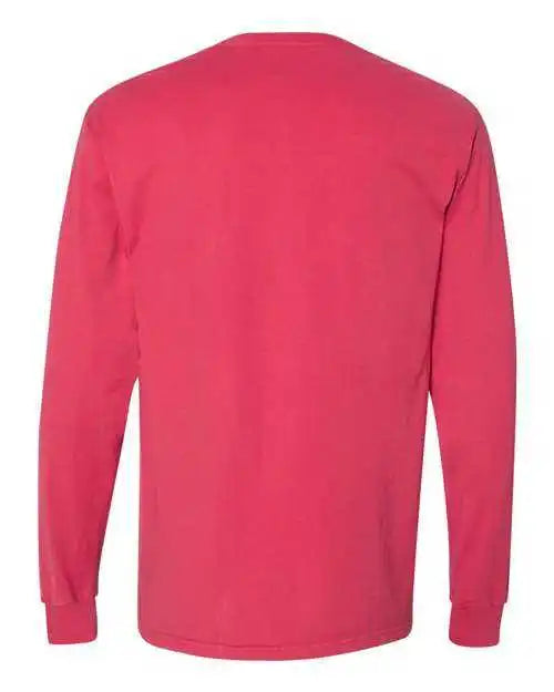 Comfortwash Gdh250 Garment Dyed Long Sleeve T-shirt with a Pocket - Crimson Fall