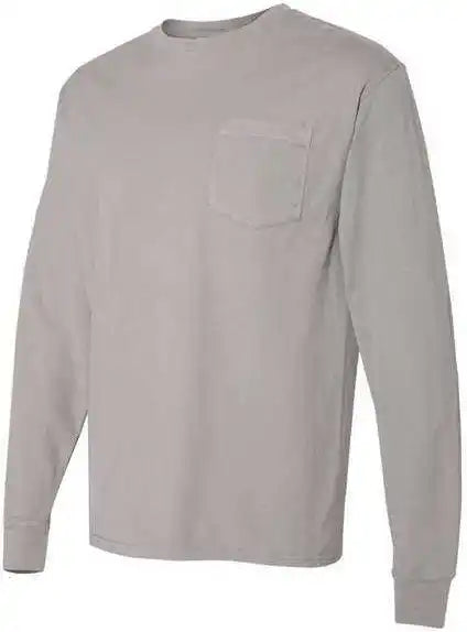 Comfortwash Gdh250 Garment Dyed Long Sleeve t Shirt with a Pocket Concrete Grey