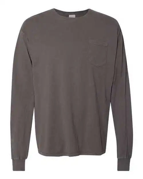 Comfortwash Gdh250 Garment Dyed Long Sleeve T-shirt with a Pocket - New Railroad Grey