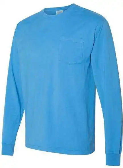 Comfortwash Gdh250 Garment Dyed Long Sleeve T-shirt with a Pocket - Summer Sky Blue