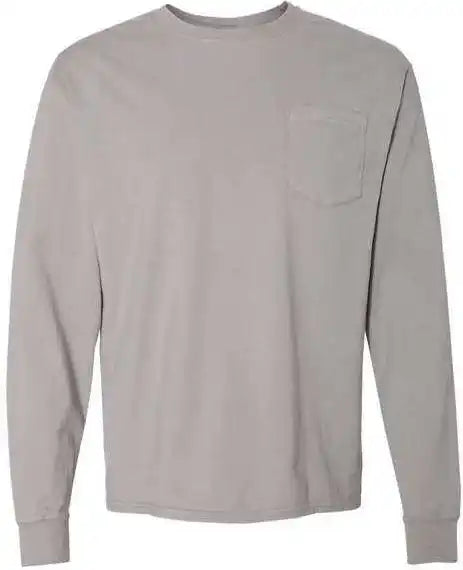 Comfortwash Gdh250 Garment Dyed Long Sleeve t Shirt with a Pocket Concrete Grey
