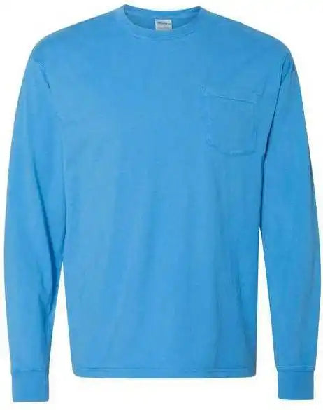 Comfortwash Gdh250 Garment Dyed Long Sleeve T-shirt with a Pocket - Summer Sky Blue