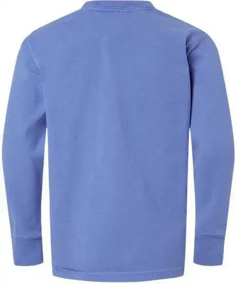 Comfortwash Gdh275 Garment-dyed Youth Long Sleeve T-shirt - Deep Forte Blue