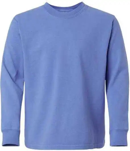 Comfortwash Gdh275 Garment-dyed Youth Long Sleeve T-shirt - Deep Forte Blue