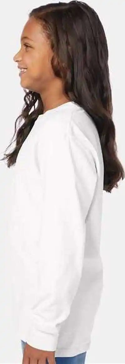 Comfortwash Gdh275 Garment-dyed Youth Long Sleeve T-shirt - White