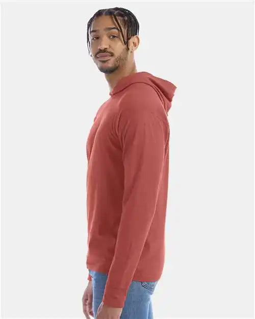 Comfortwash Gdh280 Garment-dyed Jersey Hooded Long Sleeve T-shirt - Nantucket Red