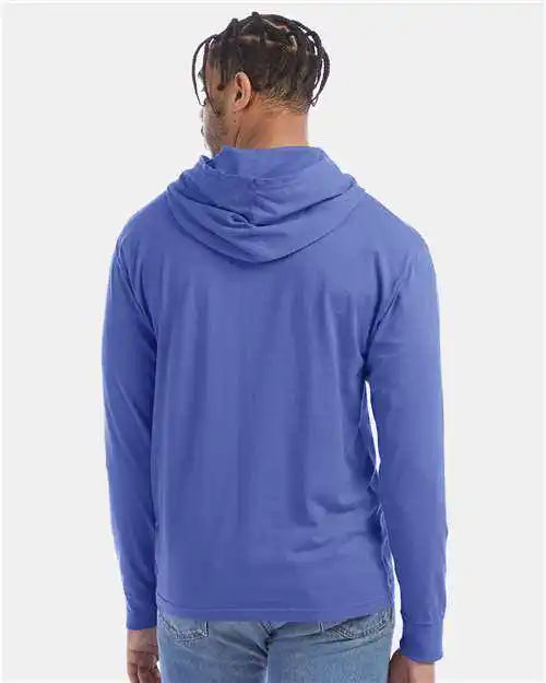Comfortwash Gdh280 Garment Dyed Jersey Hooded Long Sleeve t Shirt Deep Forte Blue