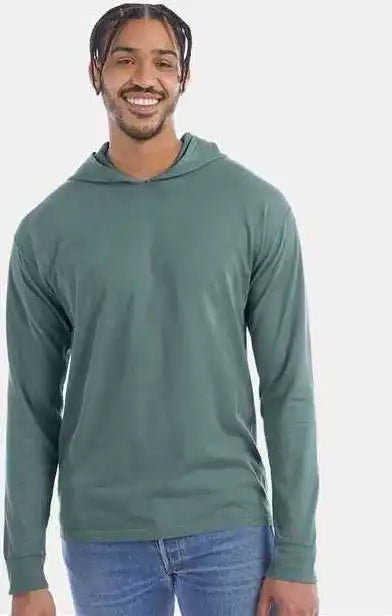 Comfortwash Gdh280 Garment Dyed Jersey Hooded Long Sleeve t Shirt Cypress Green