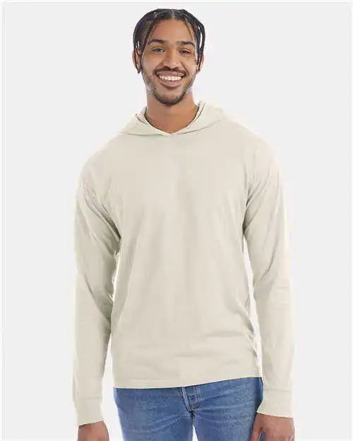 Comfortwash Gdh280 Garment Dyed Jersey Hooded Long Sleeve t Shirt Parchment