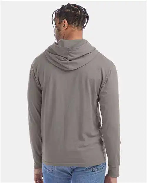 Comfortwash Gdh280 Garment-dyed Jersey Hooded Long Sleeve T-shirt - Concrete Gray