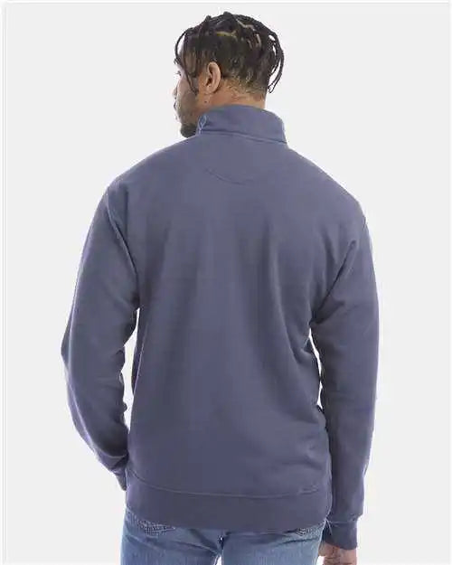 Comfortwash Gdh425 Garment Dyed Quarter Zip Sweatshirt Anchor Slate