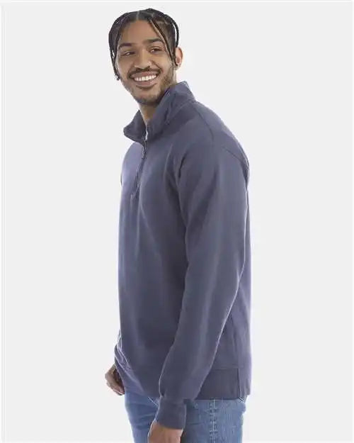 Comfortwash Gdh425 Garment Dyed Quarter Zip Sweatshirt Anchor Slate