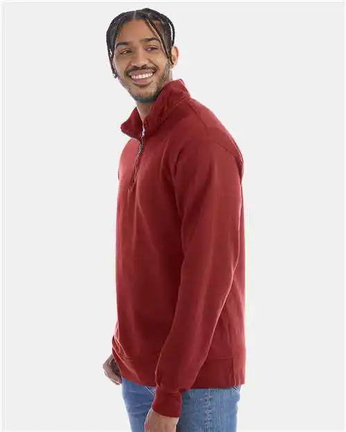 Comfortwash Gdh425 Garment Dyed Quarter Zip Sweatshirt Cayenne
