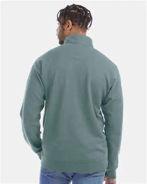 Comfortwash Gdh425 Garment Dyed Quarter Zip Sweatshirt Cypress Green