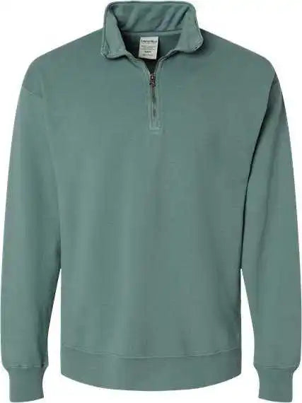 Comfortwash Gdh425 Garment Dyed Quarter Zip Sweatshirt Cypress Green