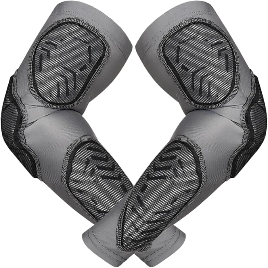 Compression 3-padded Arm Sleeve Football & Baseball 1 Pair (gray)-adult - Adult Small/medium