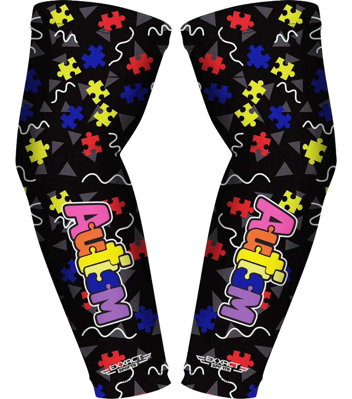 Compression Arm Sleeves for Mens & Womens Youth Adult - (1 Pair) Autism