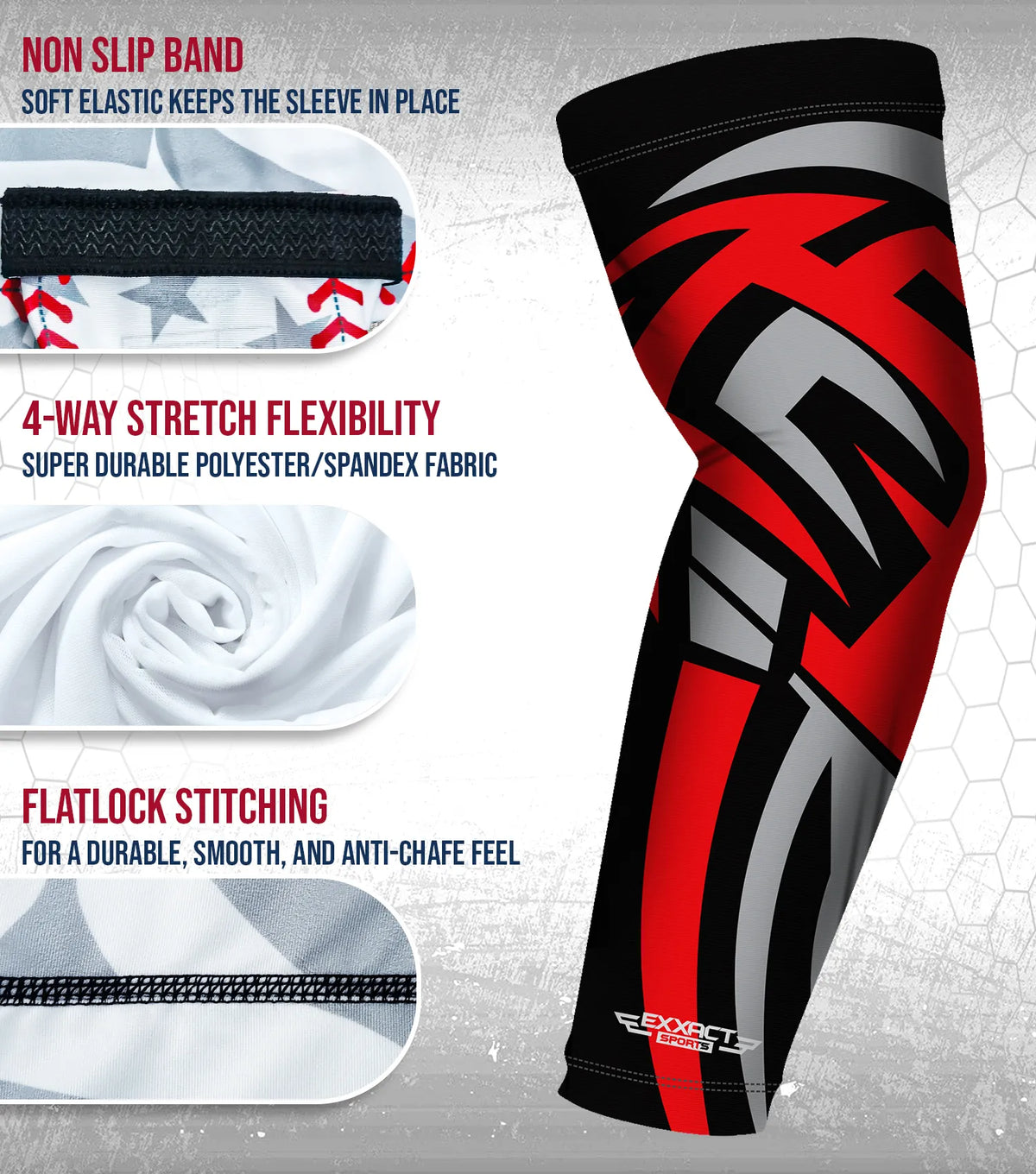 Compression Arm Sleeves for Mens & Womens Youth Adult - (1 Pair) Black Tattoo
