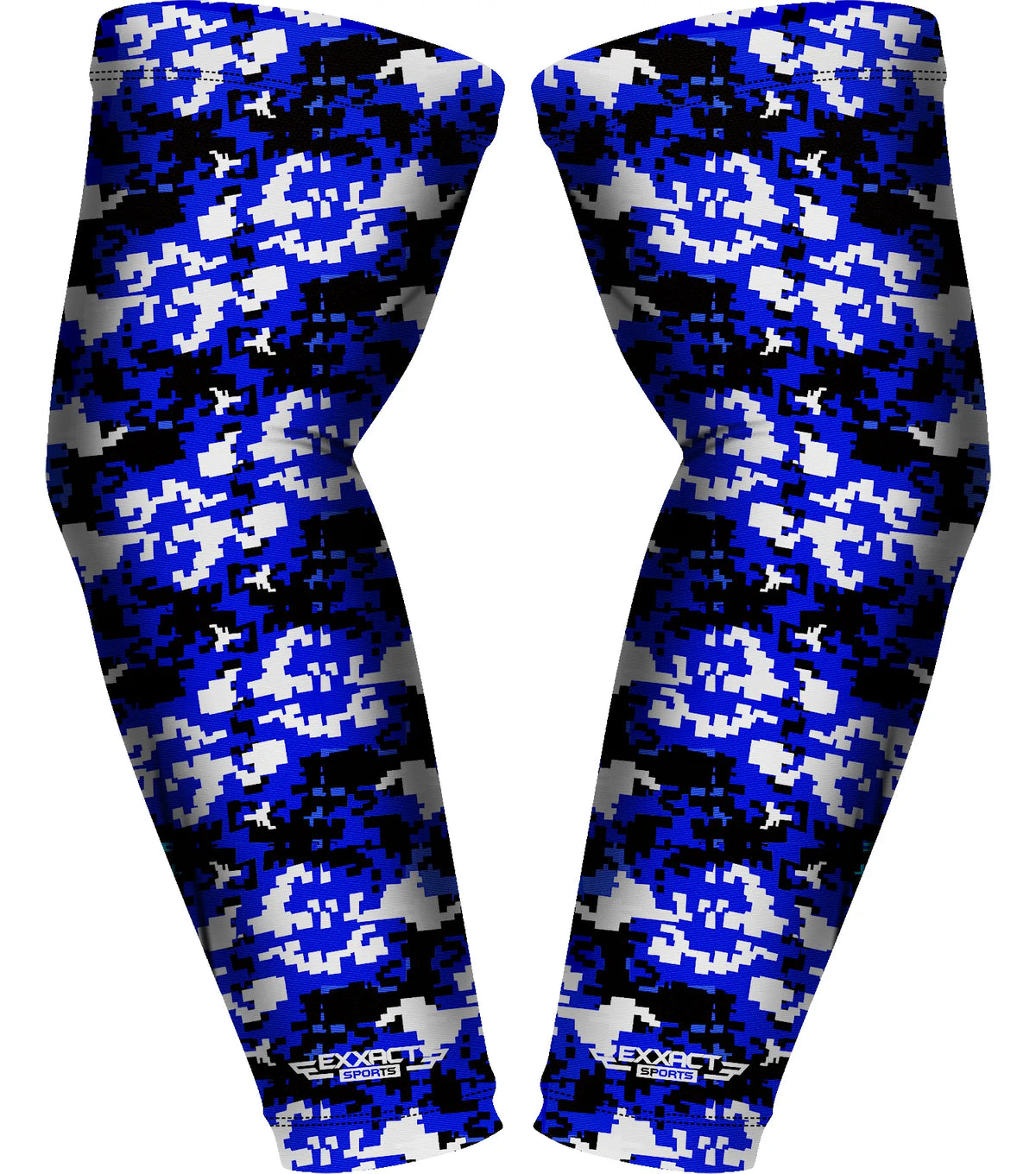 Compression Arm Sleeves for Mens & Womens Youth Adult - (1 Pair) Blue Camo