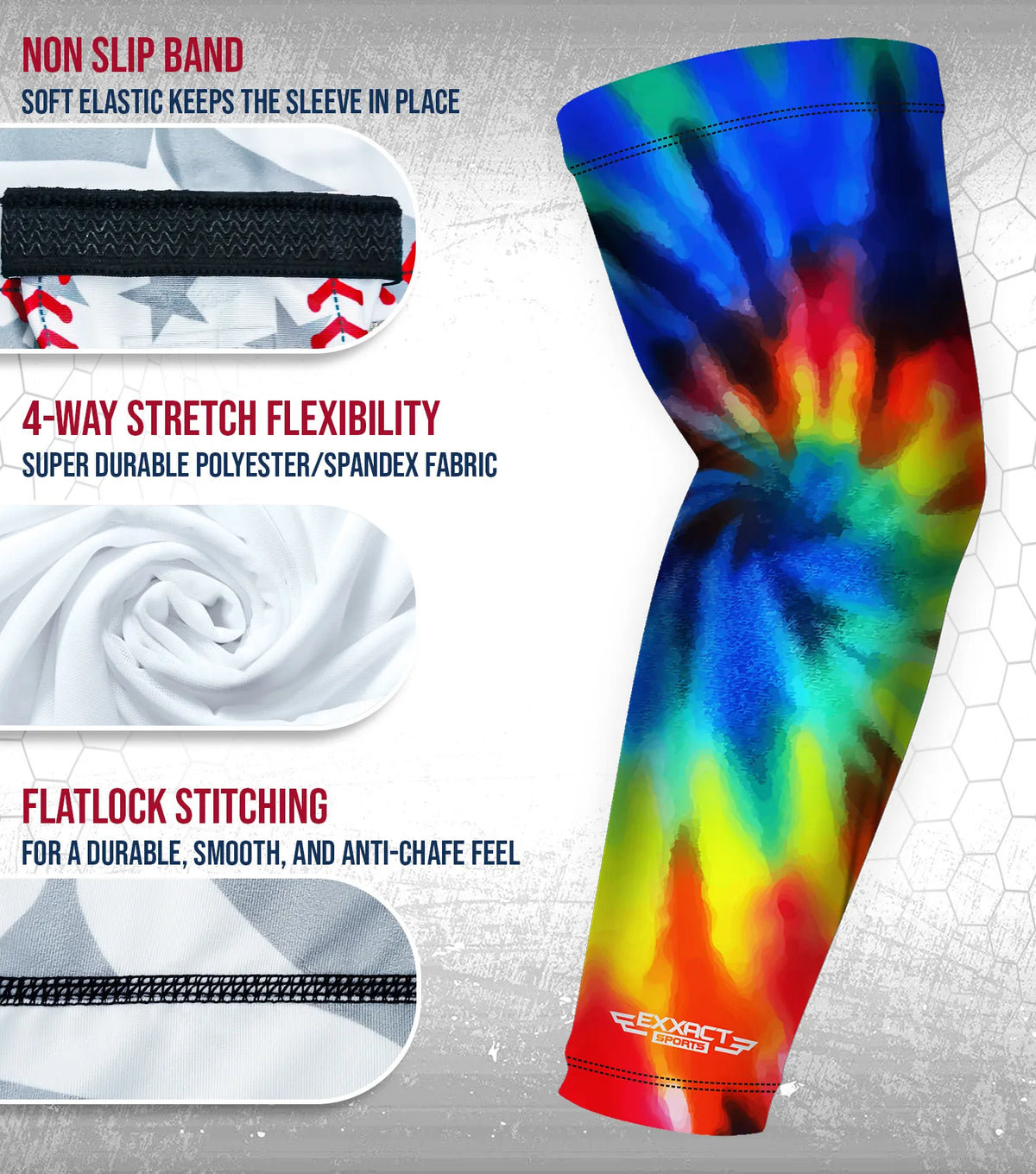 Compression Arm Sleeves for Mens & Womens Youth Adult - (1 Pair) Tie Dye
