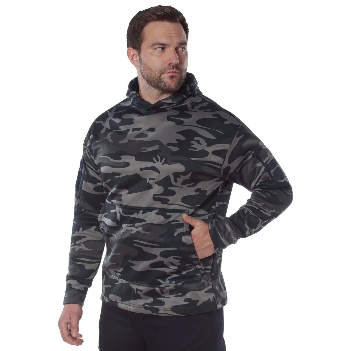Concealed Carry Hoodie - Black Camo / s